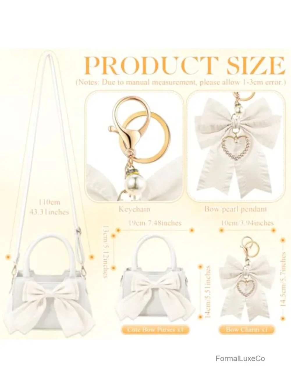 Cute Pu Leather Crossbody Purse Small Pocketbook with Top Handle Bow Charm